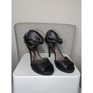 Coach black and silver Andrea heels